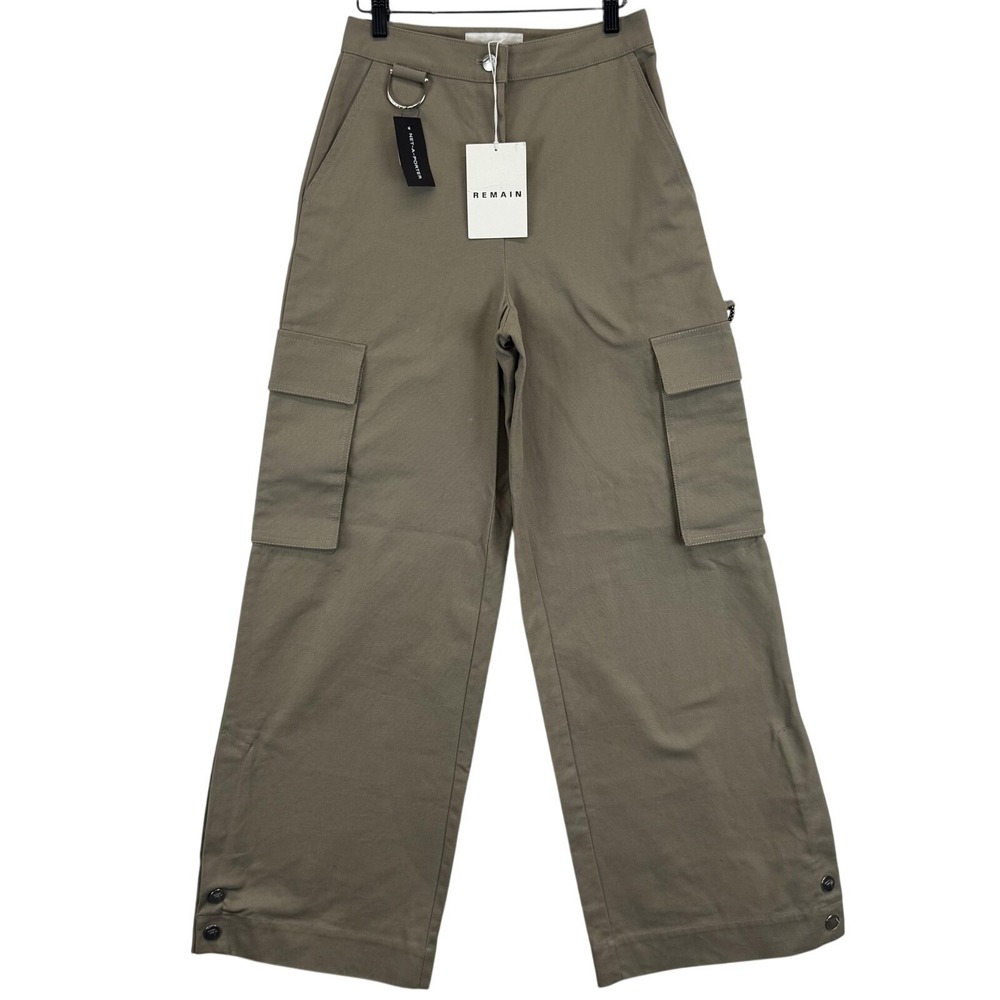 Remain Birger Christensen Pants Womens 6 36 Brindle Canvas‎ Wide Cargo Organic